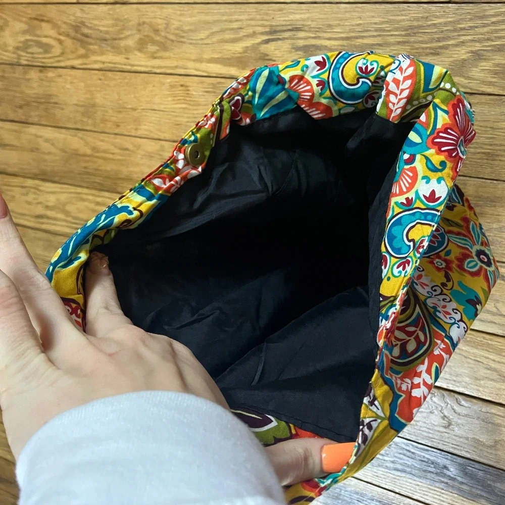 Floral‎ Paisley Hobo Bag Mustard Yellow Teal Boho Slouchy Shoulder Bag